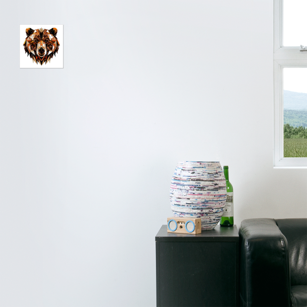 Geometric Bear Face - Bold and Modern Wildlife Art Illustration by WarFX Designs